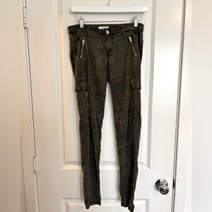 ZARA TRF low rise slim fit cargo camo jeans